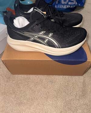 ASICS Men's GEL-NIMBUS 27 Running Shoes Black/Lake Grey Size 10.5